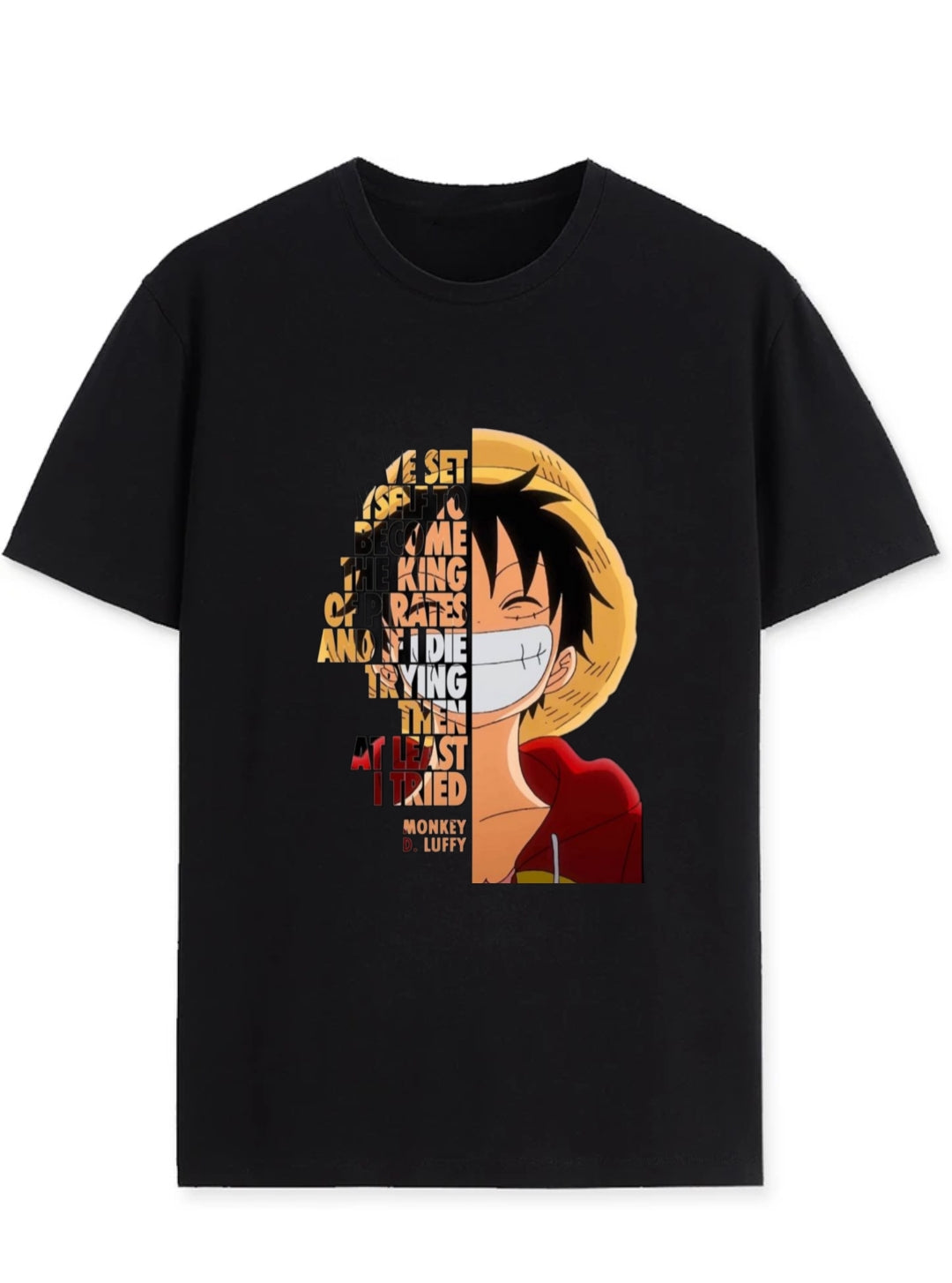 Monkey D. Luffy front print tshirt for men